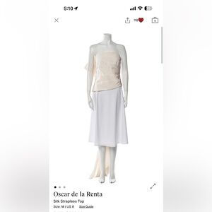 ISO Oscar de la Renta strapless silk top with oversized bow